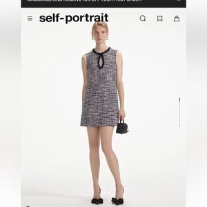 Self Portrait Boucle embellished mini dress